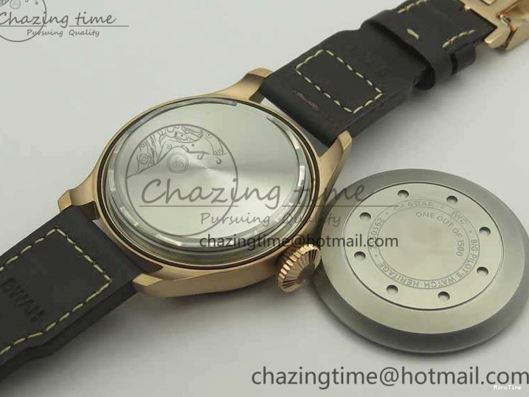 MIROTIME 0331 Big Pilot IW510301 Satin-Polished RG YLF Best Edition Black Dial On Leather Strap A Flexible 7222